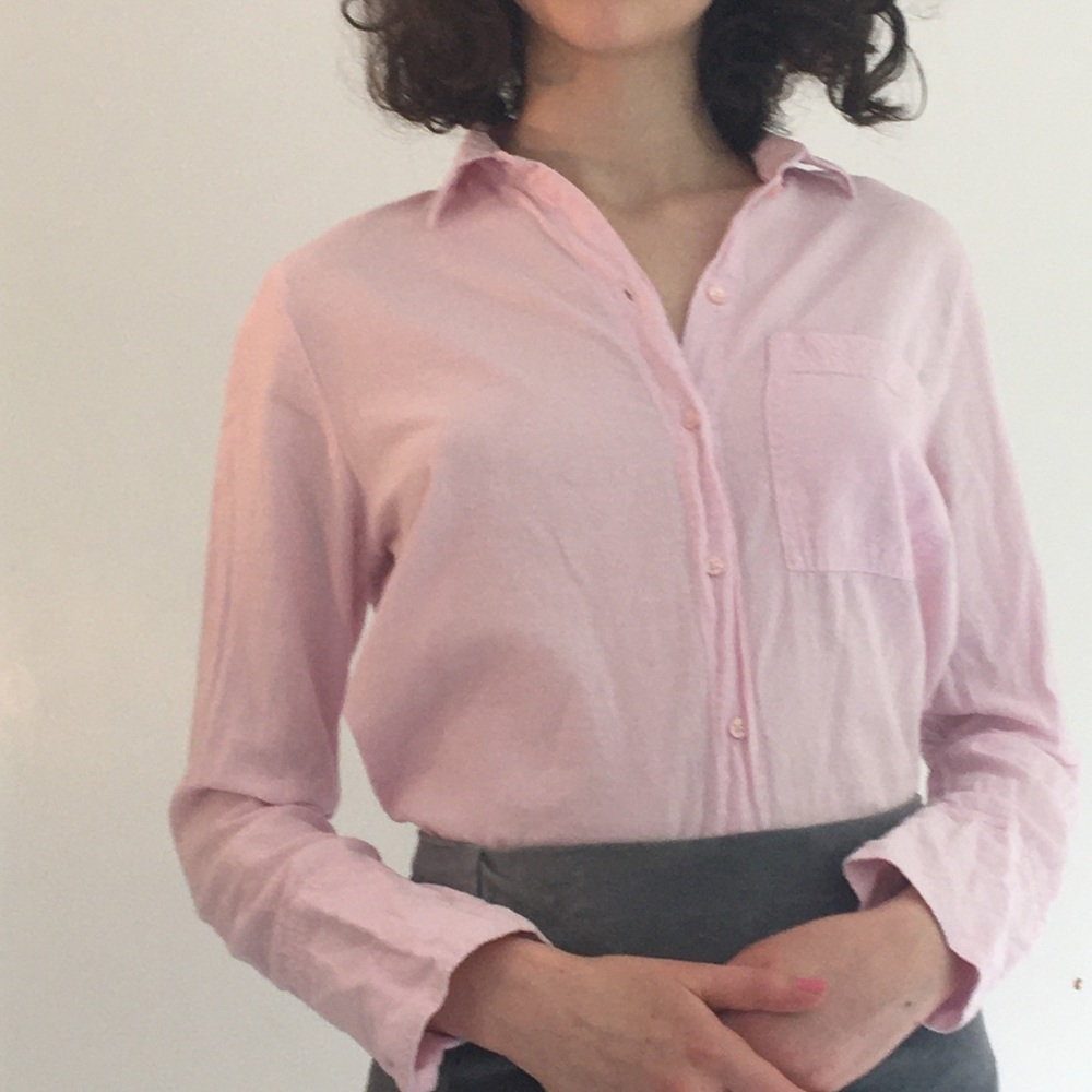 Topshop Pink Cotton button down